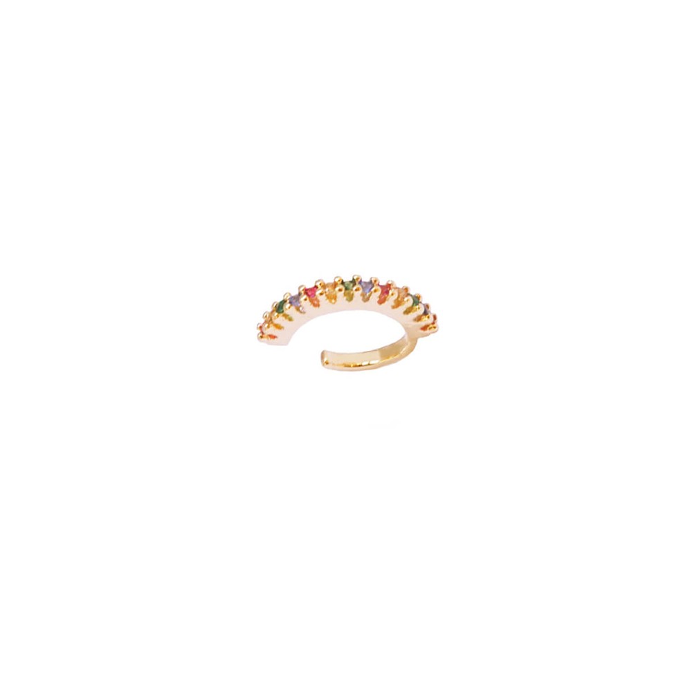 Imagem do produto Brinco Piercing Rainbow com Zircônias Coloridas Folheado a Ouro 18k