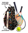 tennis tote raqueteira - floral preto