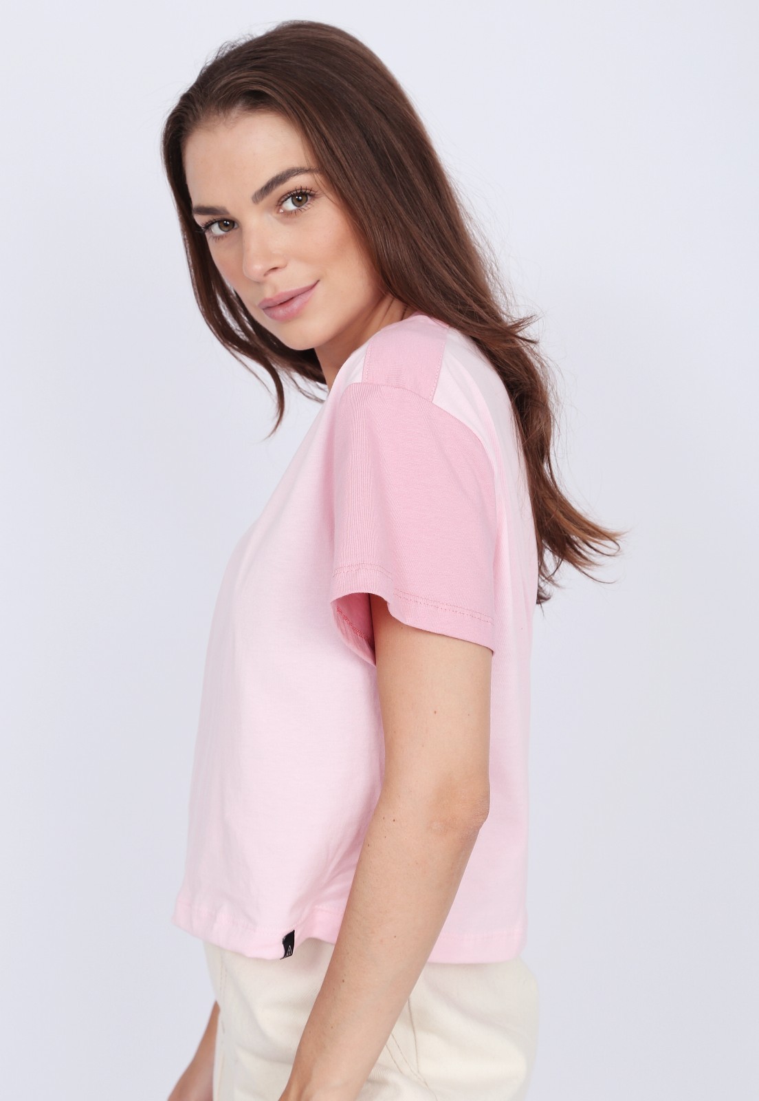 Camiseta Raglan Mixed - Rosa
