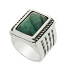 imagem do produto Anel - Taye 100% Prata e Esmeralda | Ring – Taye 100% Silver and Emerald