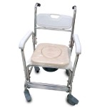 Cadeira de Banho Higiênica com Coletor e Assento Almofadado Ultralux Mobil Saúde