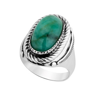 Anel - Kiowa 100% Prata & Esmeralda | Ring – Kiowa 100% Silver and Emerald