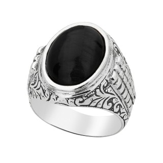 Anel - Fibula 100% Prata & Ônix | Ring – Fibula 100% Silver and Onix