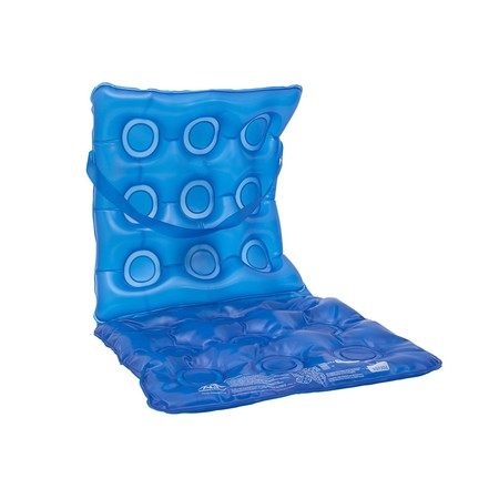 Almofada de Gel Anti Escaras Quadrada com Encosto Inflável Flexi Confort AG Azul