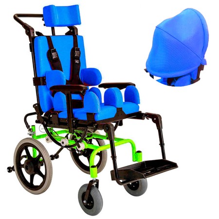Cadeira de Rodas Postural T1 Ortobras com Sistema de Crescimento e Capota para Sol