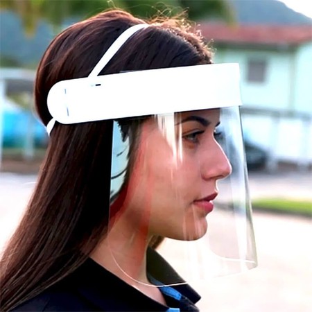 Kit Máscara Protetor Facial Face Shield Reutilizável Ajustável - 10 Unidades