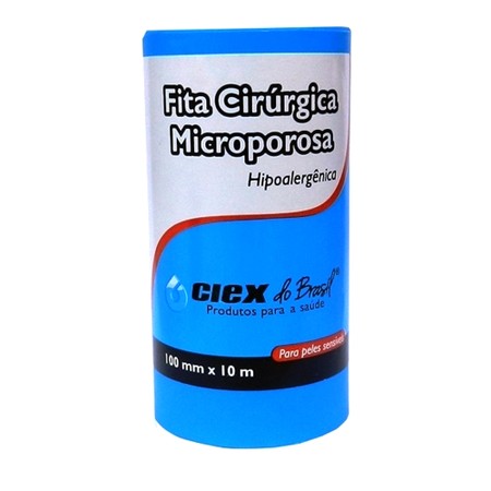 Fita Microporosa Hipoalérgica Cirúrgica 10x10m Micropore Ciex branca - Kit com 12 Unidades