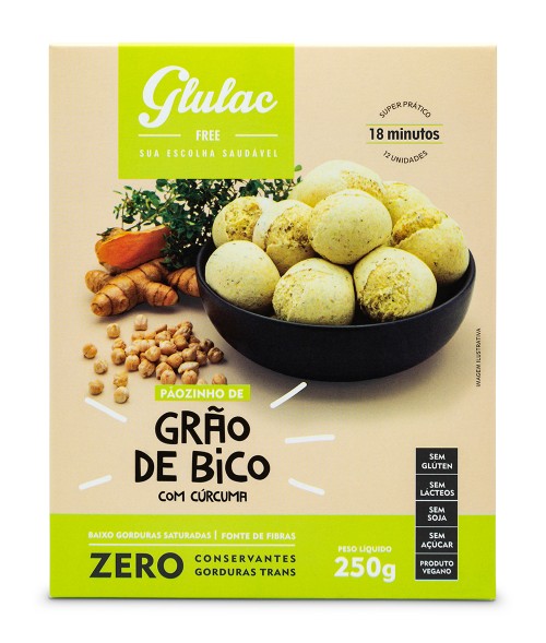 Foto do produto Pãozinho de GRÃO DE BICO com CÚRCUMA (12 unid) - 250g