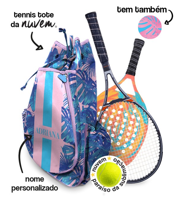 Foto do produto tennis tote raqueteira - costela de adão azul rosado