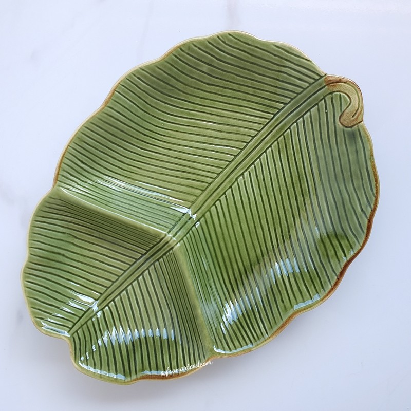 Petisqueira de Cerâmica Banana Leaf Verde 26cm