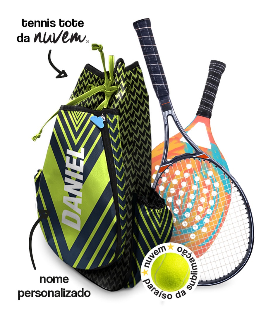 tennis tote raqueteira unissex - vector neon verde limão