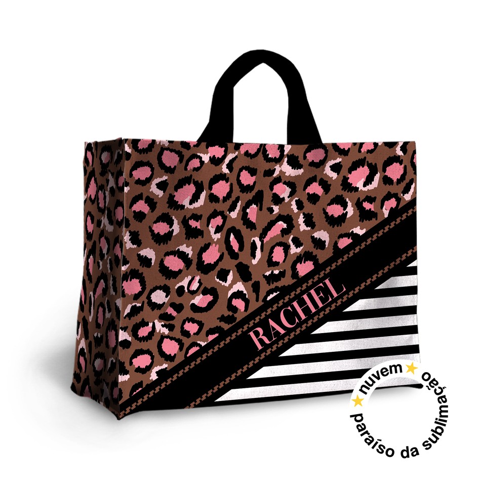 bolsa bagbag coleção fashion - leopardo rosè listras