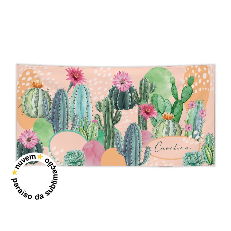 canga retangular - cactus watercolor