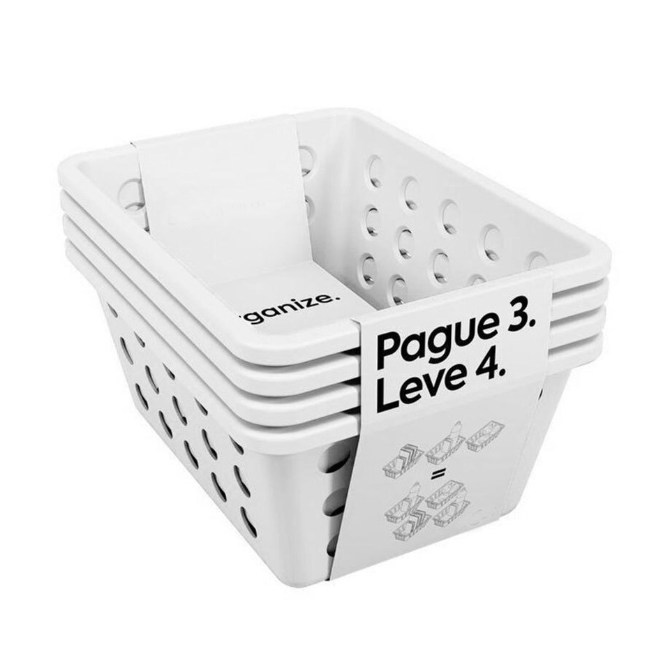 Kit Cesta Organizadora -  Leve 4 e Pague 3 (Branco)