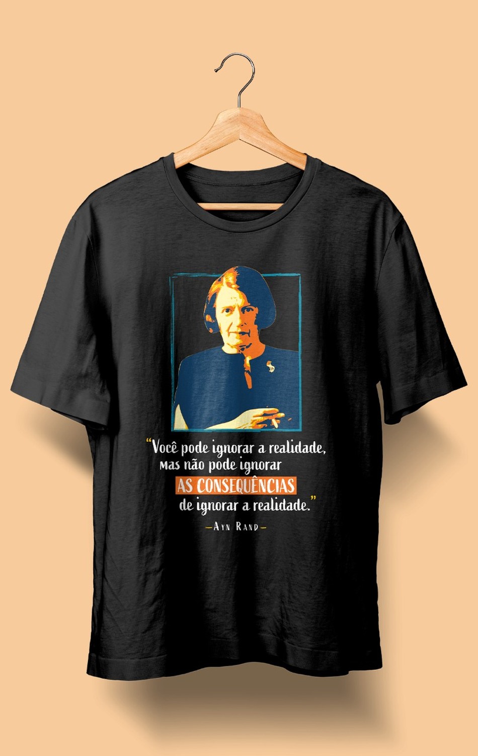 Camiseta Ayn Rand Preta (Masculina)