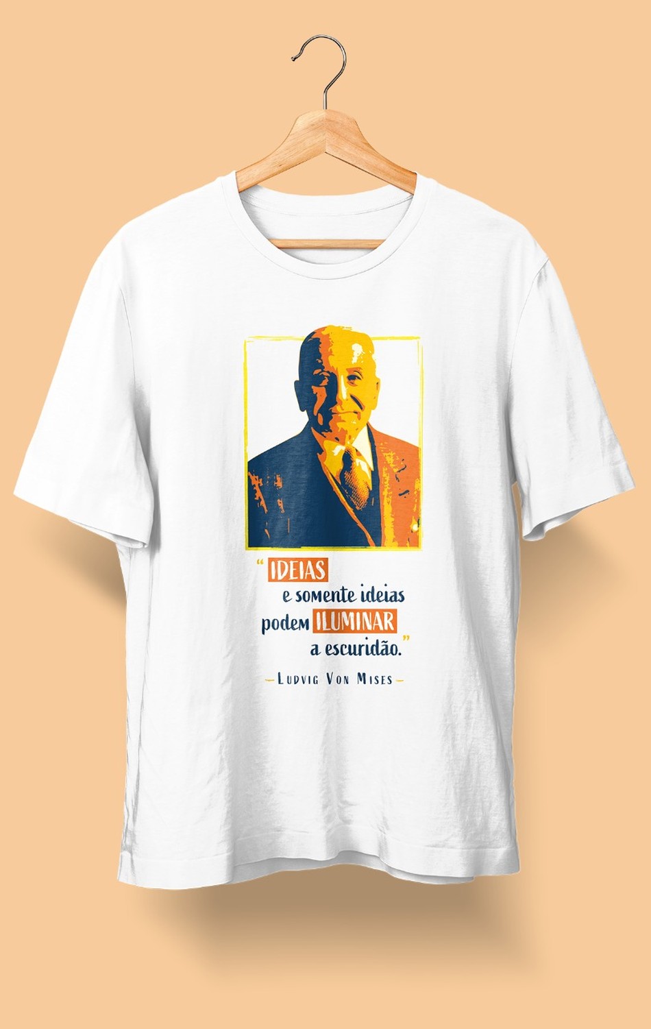 Camiseta Ludwig Von Mises Branca (Masculina)