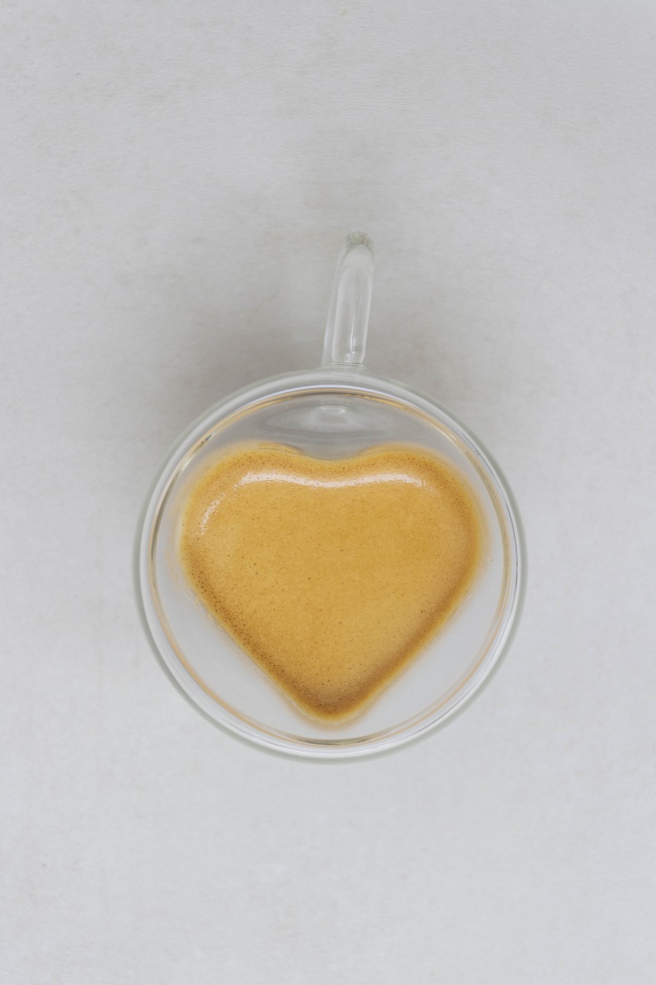 Xícara de Café de Vidro Duplo Coração
