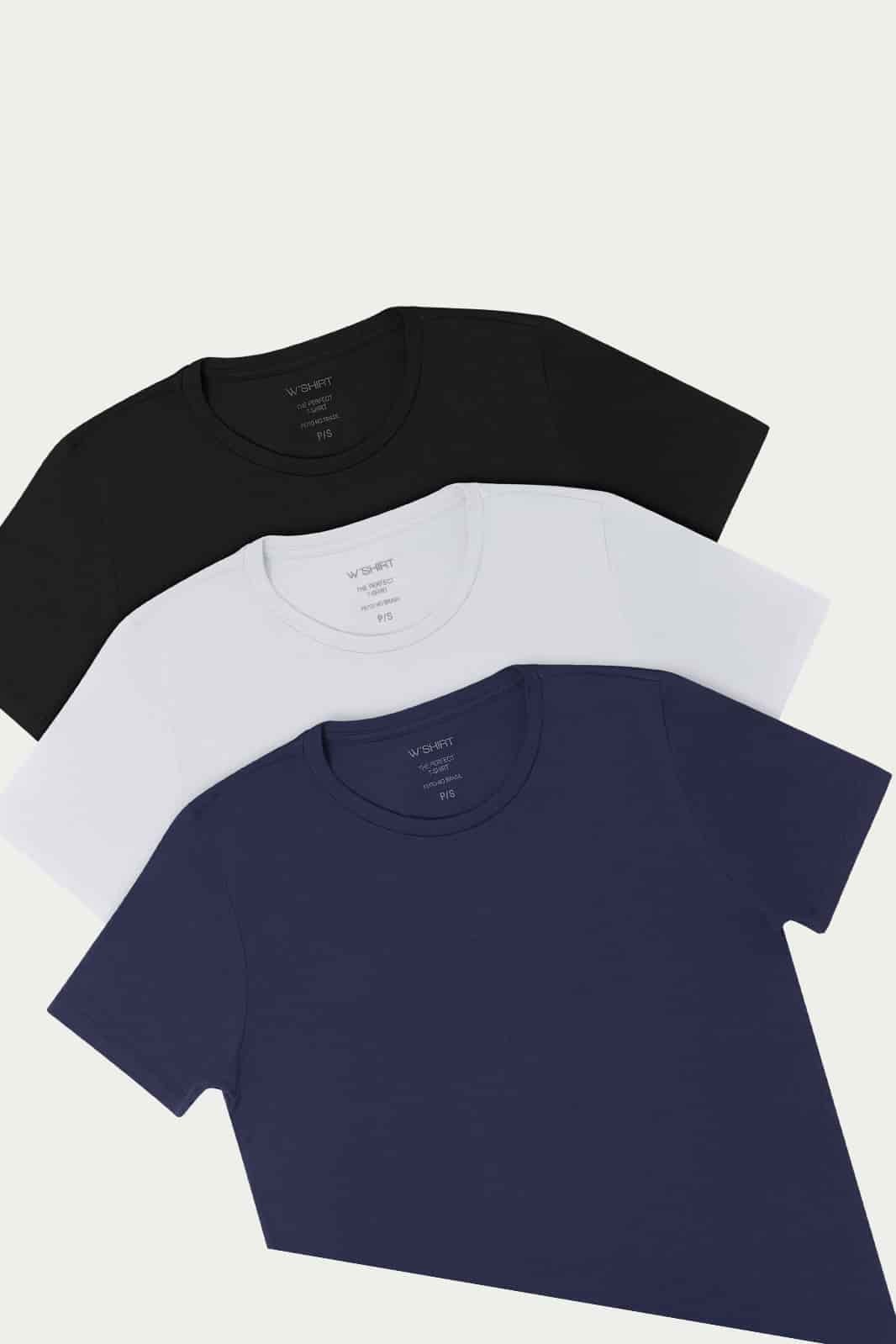 Kit 1 - Camiseta Básica Algodão Premium Gola C 3 cores