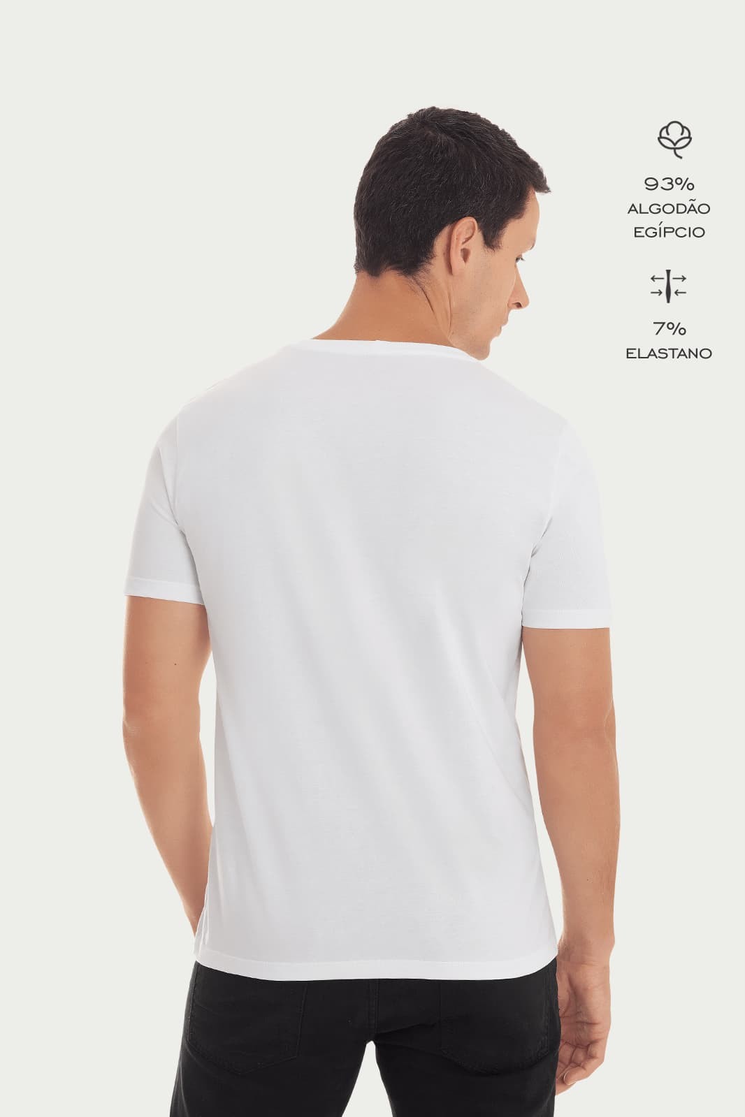 Kit Camiseta Básica Algodão Egípcio Gola C com 3 cores