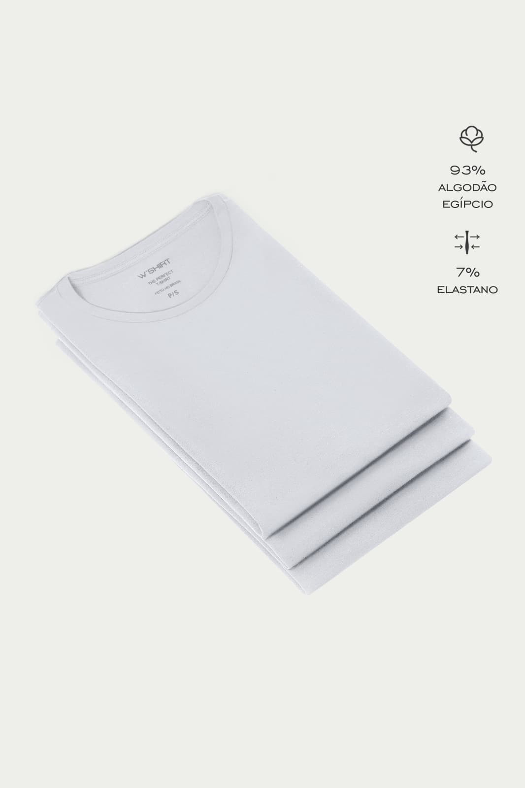 Kit Camiseta Básica Algodão Egípcio Gola C Branca