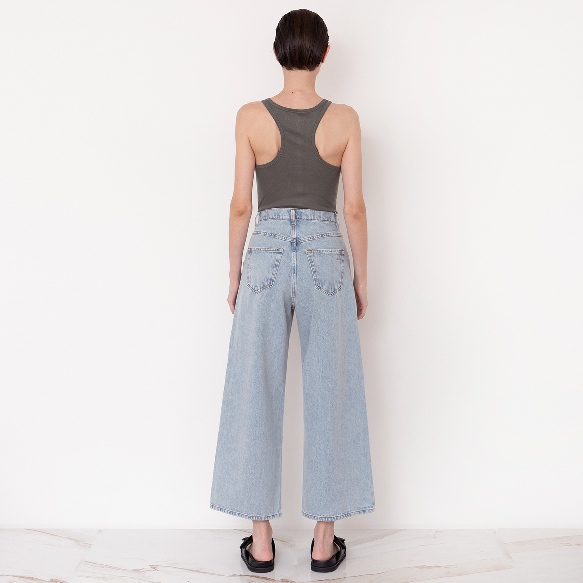 Pantalona Super Alta |  Liz Cropped Azul Clarinho